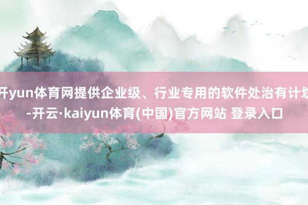 开yun体育网提供企业级、行业专用的软件处治有计划-开云·kaiyun体育(中国)官方网站 登录入口