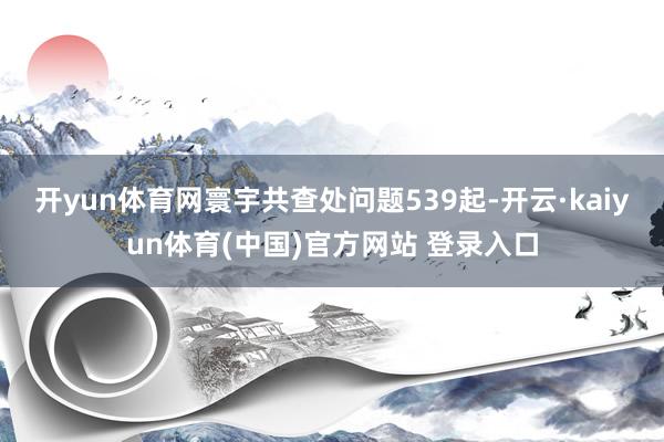 开yun体育网寰宇共查处问题539起-开云·kaiyun体育(中国)官方网站 登录入口