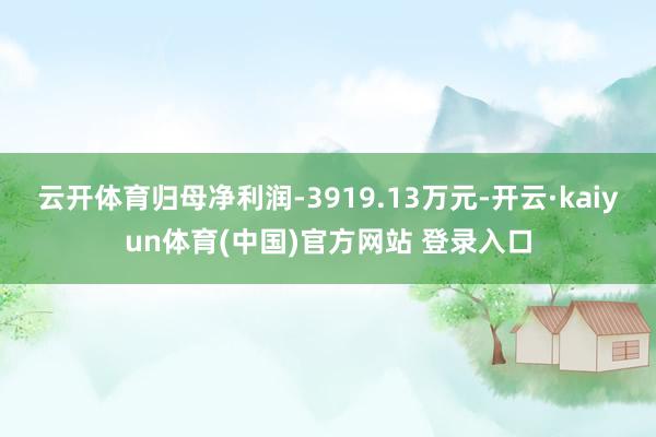 云开体育归母净利润-3919.13万元-开云·kaiyun体育(中国)官方网站 登录入口